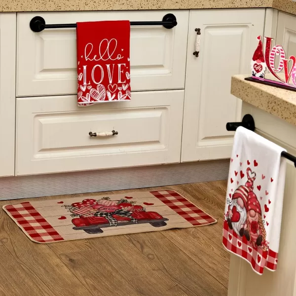 ARKENY Valentine Day Kitchen Towels Red Heart Gnome Dish Towels 18x26 Inch Ultra Absorbent Wedding Drying Cloth Hello Love Sign Hand Towel for Valentine Decorations Set of 2ARKENY Valentine Day Kitchen Towels Red Heart Gnome Dish Towels 18x26 Inch Ultra Absorbent Wedding Drying Cloth Hello Love Sign Hand Towel for Valentine Decorations Set of 2