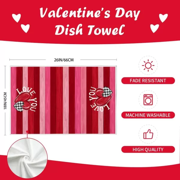 ARKENY Valentine Day Kitchen Towels Set of 2Black Buffalo Plaid Heart Red Stripes Dish Towels 18x26 Inch Drying DishclothFarmhouse Home Wedding Decoration AD178ARKENY Valentine Day Kitchen Towels Set of 2Black Buffalo Plaid Heart Red Stripes Dish Towels 18x26 Inch Drying DishclothFarmhouse Home Wedding Decoration AD178