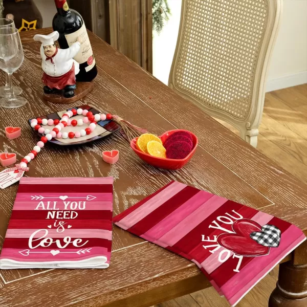 ARKENY Valentine Day Kitchen Towels Set of 2Black Buffalo Plaid Heart Red Stripes Dish Towels 18x26 Inch Drying DishclothFarmhouse Home Wedding Decoration AD178ARKENY Valentine Day Kitchen Towels Set of 2Black Buffalo Plaid Heart Red Stripes Dish Towels 18x26 Inch Drying DishclothFarmhouse Home Wedding Decoration AD178