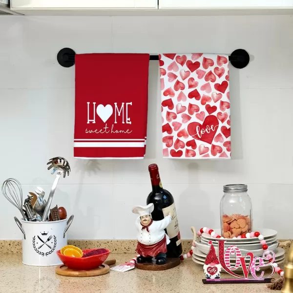 ARKENY Valentine Day Kitchen Towels Set of 2Pink Heart Sweet Home Sign Dish Towels 18x26 Inch Drying DishclothFarmhouse Home Wedding Decoration AD175ARKENY Valentine Day Kitchen Towels Set of 2Pink Heart Sweet Home Sign Dish Towels 18x26 Inch Drying DishclothFarmhouse Home Wedding Decoration AD175