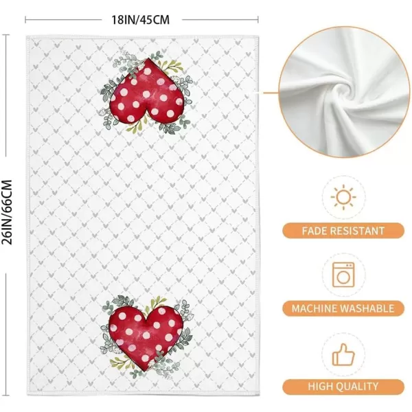 ARKENY Valentine Day Kitchen Towels Set of 2Red Polka dot Heart Eucalyptus Leaves Dish Towels 18x26 Inch Drying DishclothFarmhouse Home Wedding Decoration AD181ARKENY Valentine Day Kitchen Towels Set of 2Red Polka dot Heart Eucalyptus Leaves Dish Towels 18x26 Inch Drying DishclothFarmhouse Home Wedding Decoration AD181