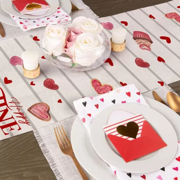 ARKENY Valentines Day Decorations Cream Cake Honey Leaves Table Runner 13x72 Inches Seasonal Love Flower Decor Holiday Farmhouse Indoor Vintage Theme Gathering Dinner Party AT364ARKENY Valentines Day Decorations Cream Cake Honey Leaves Table Runner 13x72 Inches Seasonal Love Flower Decor Holiday Farmhouse Indoor Vintage Theme Gathering Dinner Party AT364