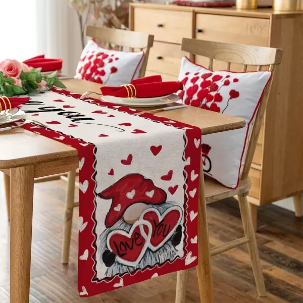 ARKENY Valentines Day Decorations Gnomes Red Table Runner 13x72 Inches Seasonal I Love You Decor Holiday Farmhouse Indoor Vintage Theme Gathering Dinner Party AT348ARKENY Valentines Day Decorations Gnomes Red Table Runner 13x72 Inches Seasonal I Love You Decor Holiday Farmhouse Indoor Vintage Theme Gathering Dinner Party AT348