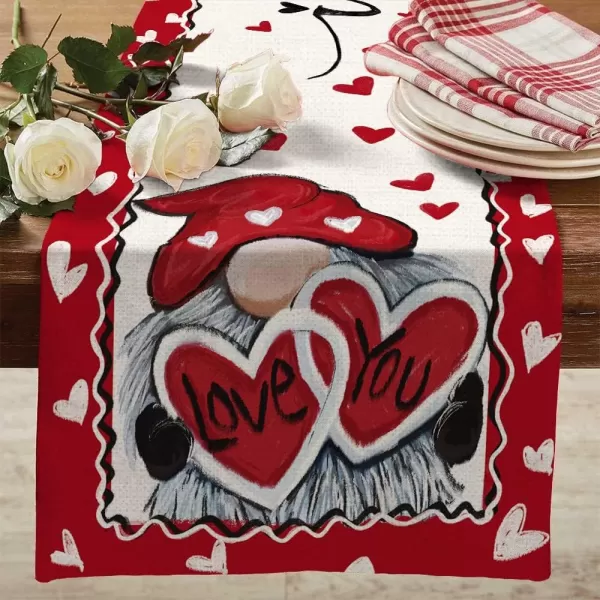 ARKENY Valentines Day Decorations Gnomes Red Table Runner 13x72 Inches Seasonal I Love You Decor Holiday Farmhouse Indoor Vintage Theme Gathering Dinner Party AT348ARKENY Valentines Day Decorations Gnomes Red Table Runner 13x72 Inches Seasonal I Love You Decor Holiday Farmhouse Indoor Vintage Theme Gathering Dinner Party AT348