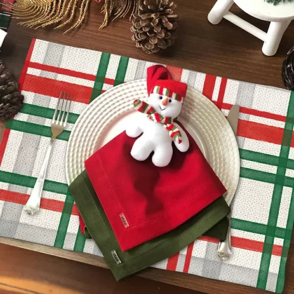 Christmas Decorations Green Red Buffalo Plaid Placemats 18x12 Inches Seasonal Winter Decor Farmhouse Indoor Vintage Theme Gathering Holiday Dinner Party AP217Christmas Decorations Green Red Buffalo Plaid Placemats 18x12 Inches Seasonal Winter Decor Farmhouse Indoor Vintage Theme Gathering Holiday Dinner Party AP217