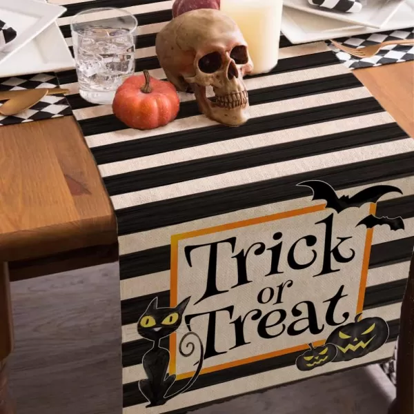 Halloween Decorations Cat Black Stripe Table Runner 13x72 Inches Long Trick or Treat Farmhouse Holiday Party Decor Intdoor Vintage Theme Gathering Dinner AT281Halloween Decorations Cat Black Stripe Table Runner 13x72 Inches Long Trick or Treat Farmhouse Holiday Party Decor Intdoor Vintage Theme Gathering Dinner AT281