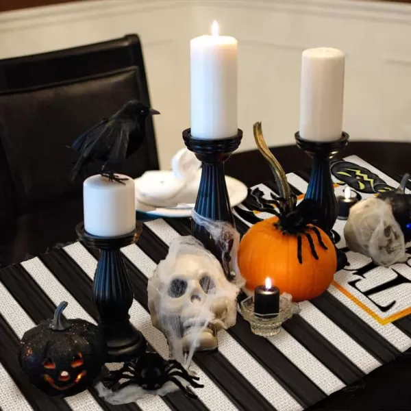 Halloween Decorations Cat Black Stripe Table Runner 13x72 Inches Long Trick or Treat Farmhouse Holiday Party Decor Intdoor Vintage Theme Gathering Dinner AT281Halloween Decorations Cat Black Stripe Table Runner 13x72 Inches Long Trick or Treat Farmhouse Holiday Party Decor Intdoor Vintage Theme Gathering Dinner AT281