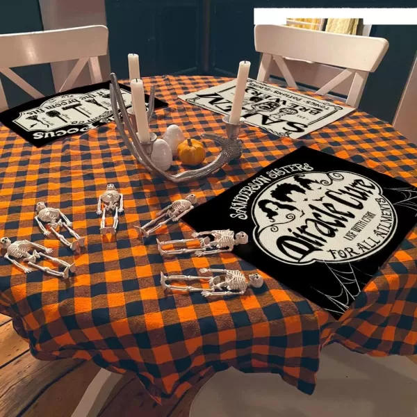 Halloween Decorations Sanderson Sisters Miracle Cure Placemats 12 x 18 Inch Set of 4 Party Dcor Rustic Vintage Washable Table Mats AP175Halloween Decorations Sanderson Sisters Miracle Cure Placemats 12 x 18 Inch Set of 4 Party Dcor Rustic Vintage Washable Table Mats AP175