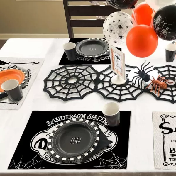 Halloween Decorations Sanderson Sisters Miracle Cure Placemats 12 x 18 Inch Set of 4 Party Dcor Rustic Vintage Washable Table Mats AP175Halloween Decorations Sanderson Sisters Miracle Cure Placemats 12 x 18 Inch Set of 4 Party Dcor Rustic Vintage Washable Table Mats AP175