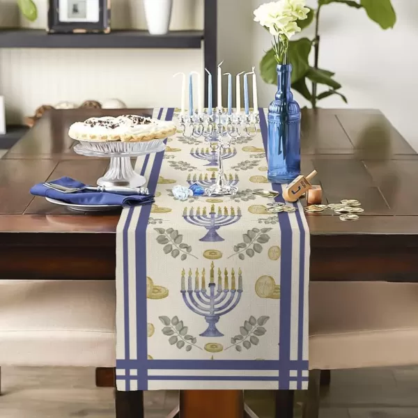 Hanukkah Decorations Watercolor Menorah Passover Table Runner 13x72 Inches Seasonal Chocolate Coins Jewish Menorah Chanukah Decor Holiday Farmhouse Indoor Vintage Theme Gathering Dinner Party AT053Hanukkah Decorations Watercolor Menorah Passover Table Runner 13x72 Inches Seasonal Chocolate Coins Jewish Menorah Chanukah Decor Holiday Farmhouse Indoor Vintage Theme Gathering Dinner Party AT053
