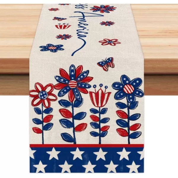 4th of July Decorations Table Runners 13x72 Inches Memorial Day American Flag Stars and Stripes Patriotic God Bless America Freedom Liberty Independence Day Decor AT2104th of July Decorations Table Runners 13x72 Inches Memorial Day American Flag Stars and Stripes Patriotic God Bless America Freedom Liberty Independence Day Decor AT210