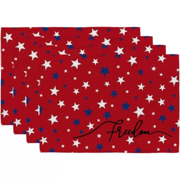 ARKENY 4th of July Decorations Blue Star Placemats 12x18 Inches Memorial Day Patriotic Freedom Sign Place mats Independence Day Decor AP27718ARKENY 4th of July Decorations Blue Star Placemats 12x18 Inches Memorial Day Patriotic Freedom Sign Place mats Independence Day Decor AP27718