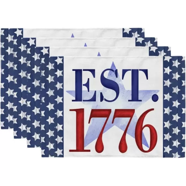 ARKENY 4th of July Decorations Watercolor Blue Star Placemats 12x18 Inches Memorial Day Patriotic EST 1776 Sign Place mats Independence Day Decor AP28418ARKENY 4th of July Decorations Watercolor Blue Star Placemats 12x18 Inches Memorial Day Patriotic EST 1776 Sign Place mats Independence Day Decor AP28418