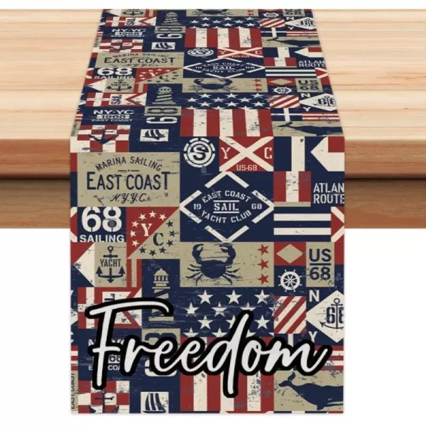 ARKENY 4th of July Patriotic Table Runner 72 Inches Blue Freedom Sign American Independence Day Holiday Home Coffee Table Dining Farmhouse Party Tabletop Decoration AT42872ARKENY 4th of July Patriotic Table Runner 72 Inches Blue Freedom Sign American Independence Day Holiday Home Coffee Table Dining Farmhouse Party Tabletop Decoration AT42872