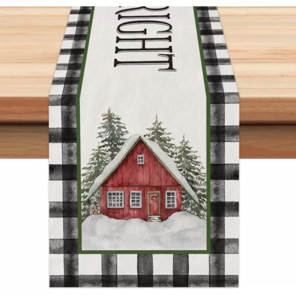 ARKENY Christmas Placemats 12x18 Inches Set of 4Log Cabin Snow Tree Winter Seasonal Burlap Buffalo Plaid Farmhouse Indoor Kitchen Dining Table Holiday Decoration for Home Party AP47018Multi Color Table Runner  13X72