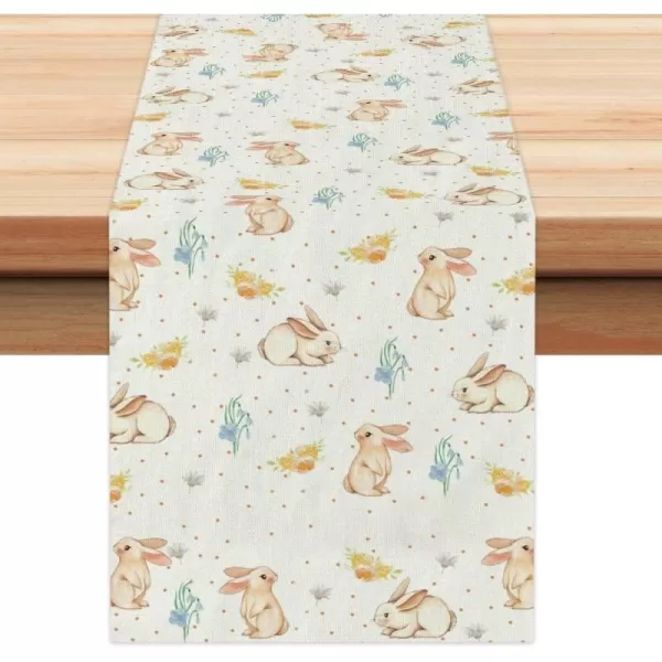 ARKENY Easter Bunny Placemats 12X18 Inches Set of 4Rabbit Home Dining Indoor Spring Holiday Farmhouse Tabletop Decor AP233table runner 13X72