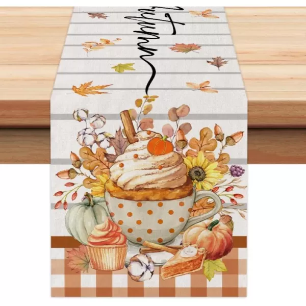 ARKENY Fall Table Runner 13x72 InchesDessert LeavesThanksgiving Seasonal Burlap Farmhouse Orange Plaid Gray Stripe Indoor Outdoor Autumn Table Runner for HomeARKENY Fall Table Runner 13x72 InchesDessert LeavesThanksgiving Seasonal Burlap Farmhouse Orange Plaid Gray Stripe Indoor Outdoor Autumn Table Runner for Home