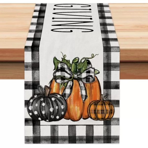 ARKENY Fall Table Runner 13x72 InchesPumpkins Happy Thanksgiving Seasonal Burlap Farmhouse Indoor Outdoor Autumn Table Runner for HomeARKENY Fall Table Runner 13x72 InchesPumpkins Happy Thanksgiving Seasonal Burlap Farmhouse Indoor Outdoor Autumn Table Runner for Home