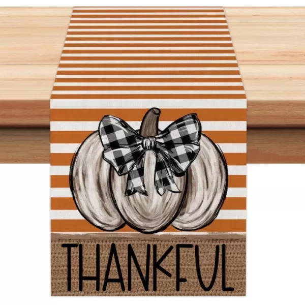 ARKENY Fall Table Runner 13x72 InchesPumpkins Thanksgiving Seasonal Thankful Burlap Farmhouse Orange Stripe Indoor Outdoor Autumn Table Runner for HomeARKENY Fall Table Runner 13x72 InchesPumpkins Thanksgiving Seasonal Thankful Burlap Farmhouse Orange Stripe Indoor Outdoor Autumn Table Runner for Home