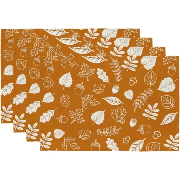 ARKENY Fall Thanksgiving Placemats 12x18 Inches Set of 4Leaves Acorn Seasonal Burlap Orange Farmhouse Indoor Kitchen Dining Table Autumn Decorations for Home Party AP45118ARKENY Fall Thanksgiving Placemats 12x18 Inches Set of 4Leaves Acorn Seasonal Burlap Orange Farmhouse Indoor Kitchen Dining Table Autumn Decorations for Home Party AP45118