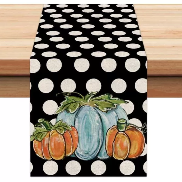 ARKENY Fall Thanksgiving Pumpkin Polk Dots Table Runner 13x72 InchesSeasonal Burlap Farmhouse Indoor Kitchen Dining Table Decoration for Home Party AT24072ARKENY Fall Thanksgiving Pumpkin Polk Dots Table Runner 13x72 InchesSeasonal Burlap Farmhouse Indoor Kitchen Dining Table Decoration for Home Party AT24072