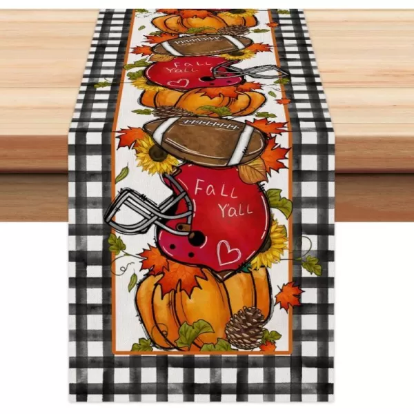 ARKENY Fall Thanksgiving Table Runner 13x72 InchesPumpkin American Football Floral Seasonal Burlap Buffalo Plaid Farmhouse Indoor Outdoor Autumn Table Runner for Homey AT49672ARKENY Fall Thanksgiving Table Runner 13x72 InchesPumpkin American Football Floral Seasonal Burlap Buffalo Plaid Farmhouse Indoor Outdoor Autumn Table Runner for Homey AT49672