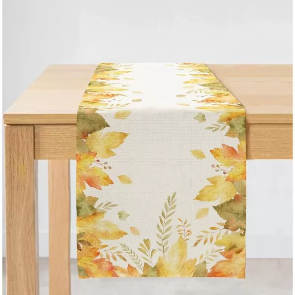 ARKENY Fall Thanksgiving Yellow Maple Leaf Table Runner 13x72 InchesSeasonal Burlap Farmhouse Indoor Kitchen Dining Table Decoration for Home Party AT02372ARKENY Fall Thanksgiving Yellow Maple Leaf Table Runner 13x72 InchesSeasonal Burlap Farmhouse Indoor Kitchen Dining Table Decoration for Home Party AT02372