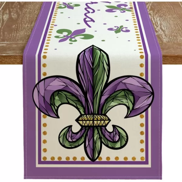 ARKENY Mardi Gras Carnival Placemats 12x18 Inches Set of 4 Fleur De Lis Purple Seasonal Farmhouse Burlap Indoor Kitchen Dining Table Decorations for Home Party AP35918Purple Table Runner  13X36