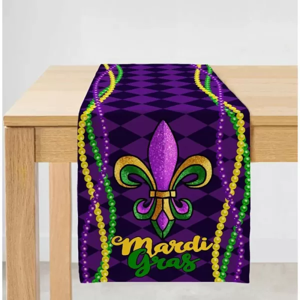 ARKENY Mardi Gras Carnival Placemats 12x18 Inches Set of 4 Fleur De Lis Purple Seasonal Farmhouse Burlap Indoor Kitchen Dining Table Decorations for Home Party AP03018Purple Table Runner  13X72