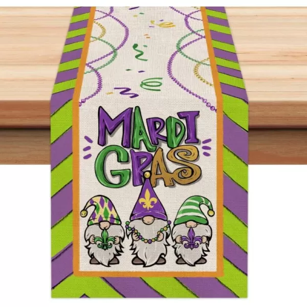 ARKENY Mardi Gras Table Runner 72 InchesGnomes Carnival Masquerade Beads Coffee Home Dining Indoor Holiday Farmhouse Tabletop Decor AT361ARKENY Mardi Gras Table Runner 72 InchesGnomes Carnival Masquerade Beads Coffee Home Dining Indoor Holiday Farmhouse Tabletop Decor AT361