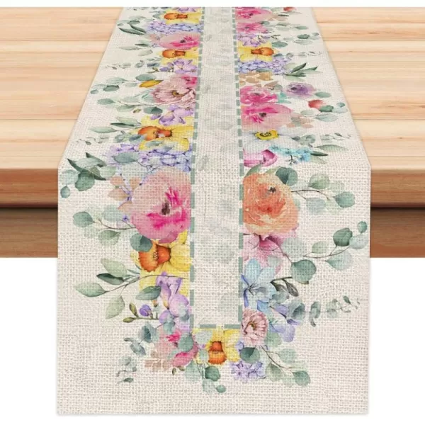 ARKENY Mothers Day Decorations Summer Watercolor Red Flower Table Runner 13x72 Inches Seasonal Floral Spring Decor Holiday Farmhouse Indoor Vintage Theme Gathering Dinner PartyARKENY Mothers Day Decorations Summer Watercolor Red Flower Table Runner 13x72 Inches Seasonal Floral Spring Decor Holiday Farmhouse Indoor Vintage Theme Gathering Dinner Party