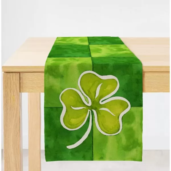 ARKENY St Patricks Day Table Runner 13x72 Inches Green Shamrock Lucky Decor Farmhouse Indoor Vintage Holiday Checkered Watercolor Theme Gathering Dinner Party DecorationsARKENY St Patricks Day Table Runner 13x72 Inches Green Shamrock Lucky Decor Farmhouse Indoor Vintage Holiday Checkered Watercolor Theme Gathering Dinner Party Decorations