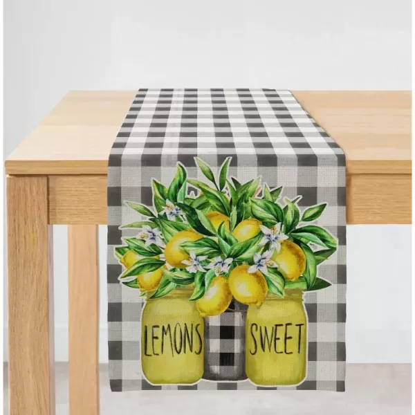 ARKENY Summer Buffalo Plaid Vase Lemons Sweet Table Runner 13x72 InchesSeasonal Burlap Farmhouse Indoor Kitchen Dining Table Decoration for Home PartyARKENY Summer Buffalo Plaid Vase Lemons Sweet Table Runner 13x72 InchesSeasonal Burlap Farmhouse Indoor Kitchen Dining Table Decoration for Home Party