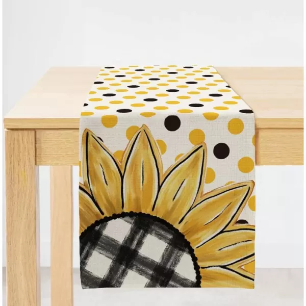 ARKENY Summer Sunflower Polk Dot Table Runner 13x72 InchesSeasonal Burlap Farmhouse Indoor Kitchen Dining Table Decoration for Home PartyARKENY Summer Sunflower Polk Dot Table Runner 13x72 InchesSeasonal Burlap Farmhouse Indoor Kitchen Dining Table Decoration for Home Party