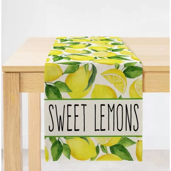 ARKENY Summer Sweet Lemon Table Runner 13x72 InchesSeasonal Burlap Farmhouse Indoor Kitchen Dining Table Decoration for Home PartyARKENY Summer Sweet Lemon Table Runner 13x72 InchesSeasonal Burlap Farmhouse Indoor Kitchen Dining Table Decoration for Home Party