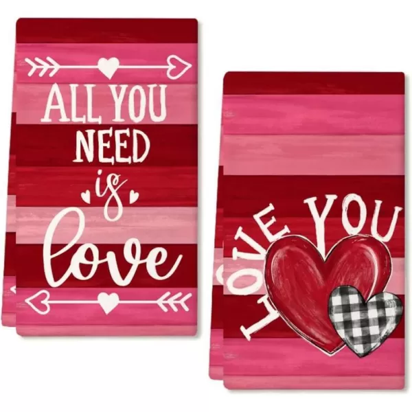 ARKENY Valentine Day Kitchen Towels Set of 2Black Buffalo Plaid Heart Red Stripes Dish Towels 18x26 Inch Drying DishclothFarmhouse Home Wedding Decoration AD178ARKENY Valentine Day Kitchen Towels Set of 2Black Buffalo Plaid Heart Red Stripes Dish Towels 18x26 Inch Drying DishclothFarmhouse Home Wedding Decoration AD178