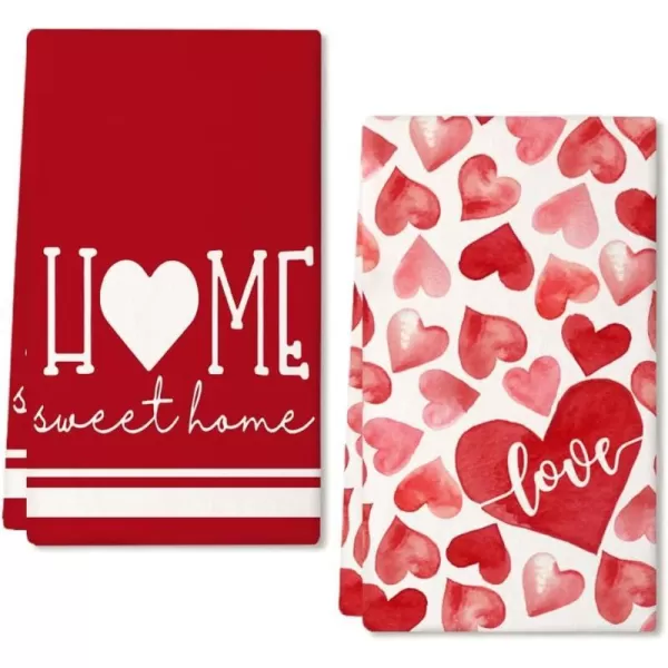 ARKENY Valentine Day Kitchen Towels Set of 2Pink Heart Sweet Home Sign Dish Towels 18x26 Inch Drying DishclothFarmhouse Home Wedding Decoration AD175ARKENY Valentine Day Kitchen Towels Set of 2Pink Heart Sweet Home Sign Dish Towels 18x26 Inch Drying DishclothFarmhouse Home Wedding Decoration AD175