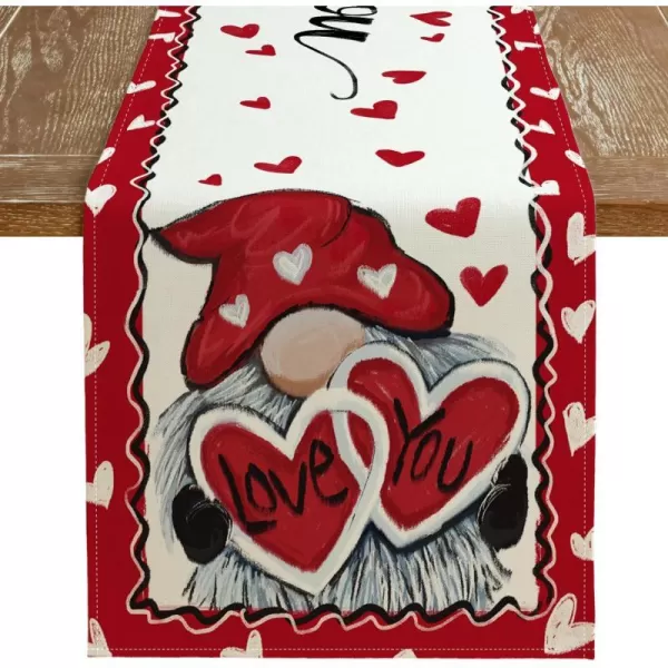 ARKENY Valentines Day Decorations Gnomes Red Table Runner 13x72 Inches Seasonal I Love You Decor Holiday Farmhouse Indoor Vintage Theme Gathering Dinner Party AT348ARKENY Valentines Day Decorations Gnomes Red Table Runner 13x72 Inches Seasonal I Love You Decor Holiday Farmhouse Indoor Vintage Theme Gathering Dinner Party AT348