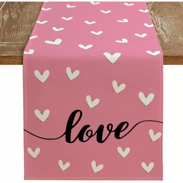 ARKENY Valentines Day Placemats 12x18 Inches Set of 4 Heart Love Pink Seasonal Farmhouse Burlap Indoor Kitchen Dining Table Decorations for Home Party AP51118Pink Table Runner  13X60