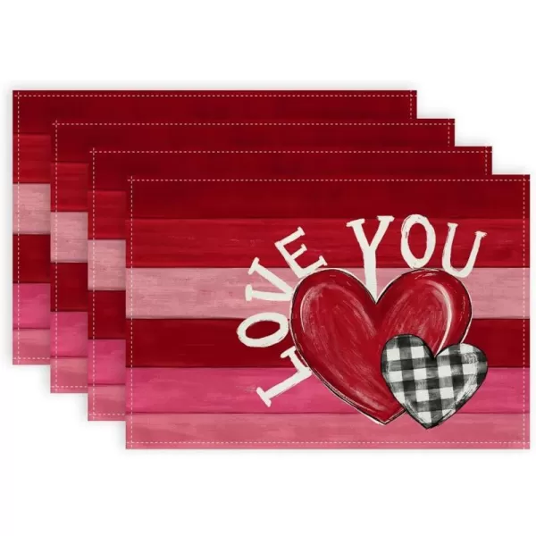 Red Placemats Set of 4 - 12