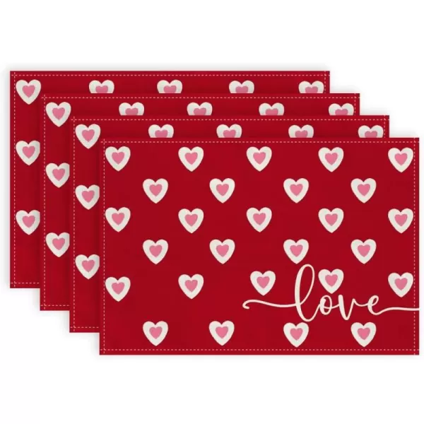 Red Placemats Set of 4 - 12