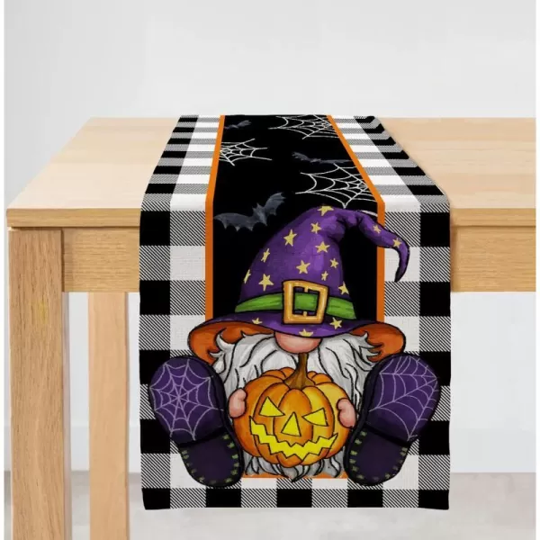 Halloween Decorations Gnomes Pumpkin Buffalo Plaid Table Runner 13x72 Inches Long Farmhouse Holiday Party Decor Indoor Vintage Theme Gathering Dinner AT294Halloween Decorations Gnomes Pumpkin Buffalo Plaid Table Runner 13x72 Inches Long Farmhouse Holiday Party Decor Indoor Vintage Theme Gathering Dinner AT294