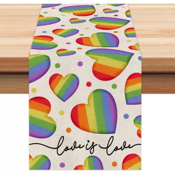 LGBTQ Pride Decorations Rainbow Stripes Table Runner 13 x 72 Inch Love Wins Gay Lesbian Pansexual Party Decor Rustic Vintage AT276LGBTQ Pride Decorations Rainbow Stripes Table Runner 13 x 72 Inch Love Wins Gay Lesbian Pansexual Party Decor Rustic Vintage AT276