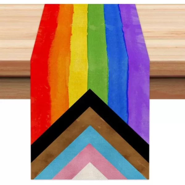 LGBTQ Pride Decorations Rainbow Stripes Table Runner 13 x 72 Inch Love Wins Gay Lesbian Pansexual Party Decor Rustic Vintage AT278LGBTQ Pride Decorations Rainbow Stripes Table Runner 13 x 72 Inch Love Wins Gay Lesbian Pansexual Party Decor Rustic Vintage AT278