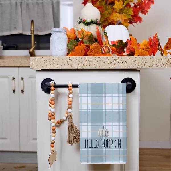imageARKENY Fall Kitchen Towels for Fall DecorBlue Buffalo Plaid Pumpkin Leaves Autumn Dish Towels 18x26 Inch Set of 2Farmhouse Home Thanksgiving Harvest Vintage Decorations AD367