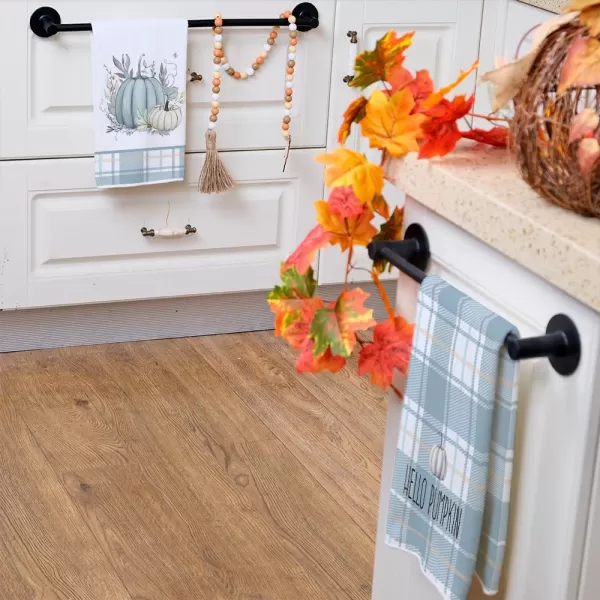imageARKENY Fall Kitchen Towels for Fall DecorBlue Buffalo Plaid Pumpkin Leaves Autumn Dish Towels 18x26 Inch Set of 2Farmhouse Home Thanksgiving Harvest Vintage Decorations AD367