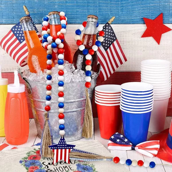 image4th of July Decorations Buffalo Plaid Placemats 12x18 Inches Memorial Day American Flag Stars and Stripes Patriotic Flower Vase Truck America Freedom Liberty Independence Day Decor AP109