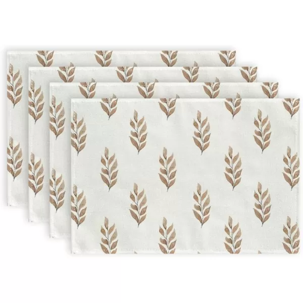 imageARKENY Fall Placemats 12x18 Inches Set of 4 Leaves Autumn Seasonal Farmhouse Burlap Indoor Outdoor Kitchen Dining Table Mats Decorations for Home Party AP6274