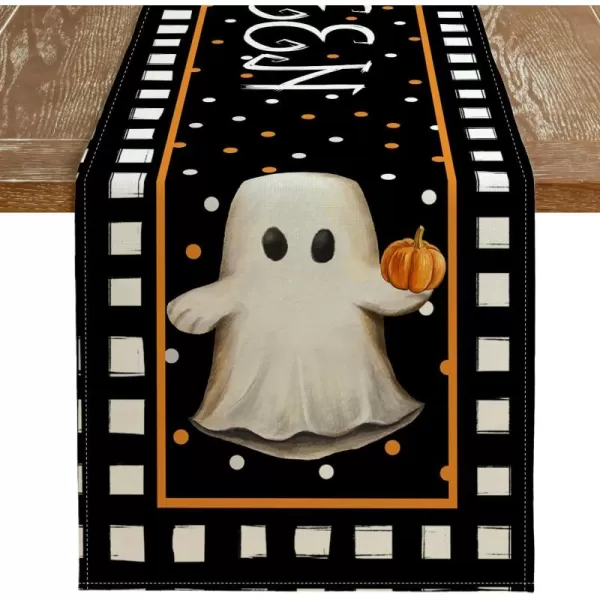 imageARKENY Halloween Ghost Table Runner 13x72 Inches Polka Dots Holiday Indoor Outdoor Table Decoration for HomeTable Runner  13X108