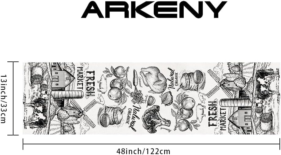 imageARKENY Farm Cow Thanksgiving Fall Table Runner 13x72 Inches Tractor Milk Crop Fresh Market Farmhouse Holiday Indoor Outdoor Table Decoration for HomeTable Runner  13X48